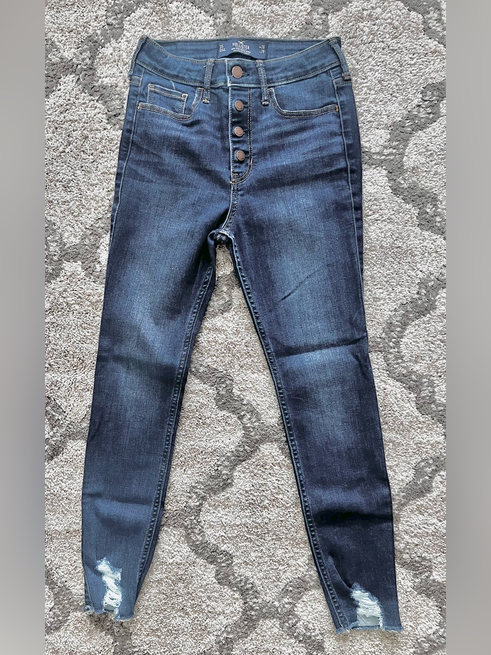 Hollister High Rise Supper Skinny Soft Stretch Button Fly Jeans 3S